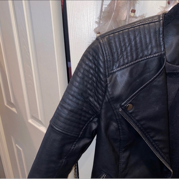 Topshop Black Leather Jacket - Picture 4 of 4